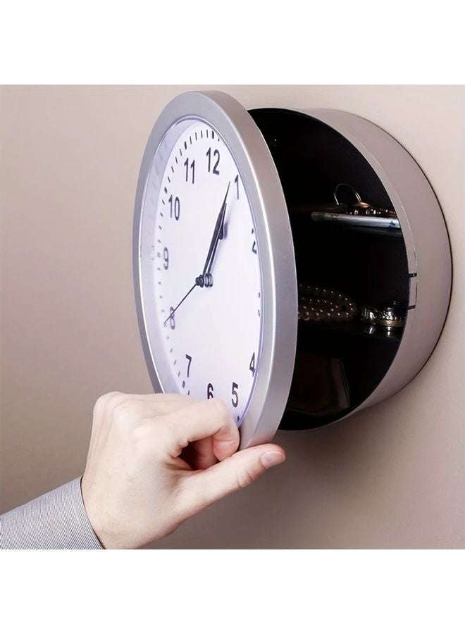 Golden Silent Wall Clock Safe Hidden Storage Compartment Black Modern Design - Image 2
